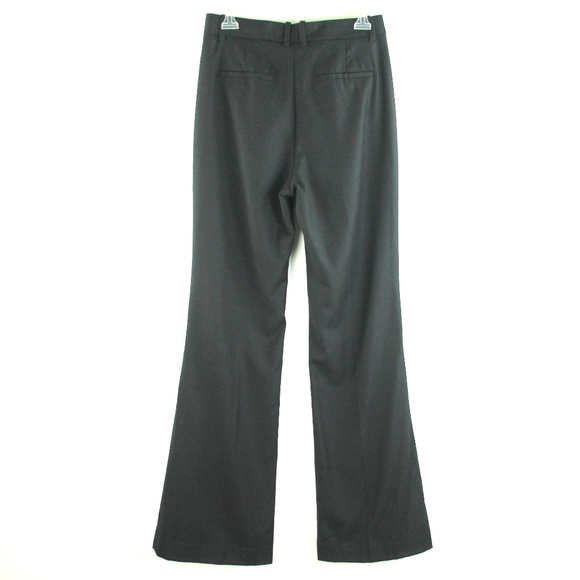 Theory Demitria HW Black Sleek Flannel 2 Wool Flared High Waist Pants 4 - Picture 4 of 6